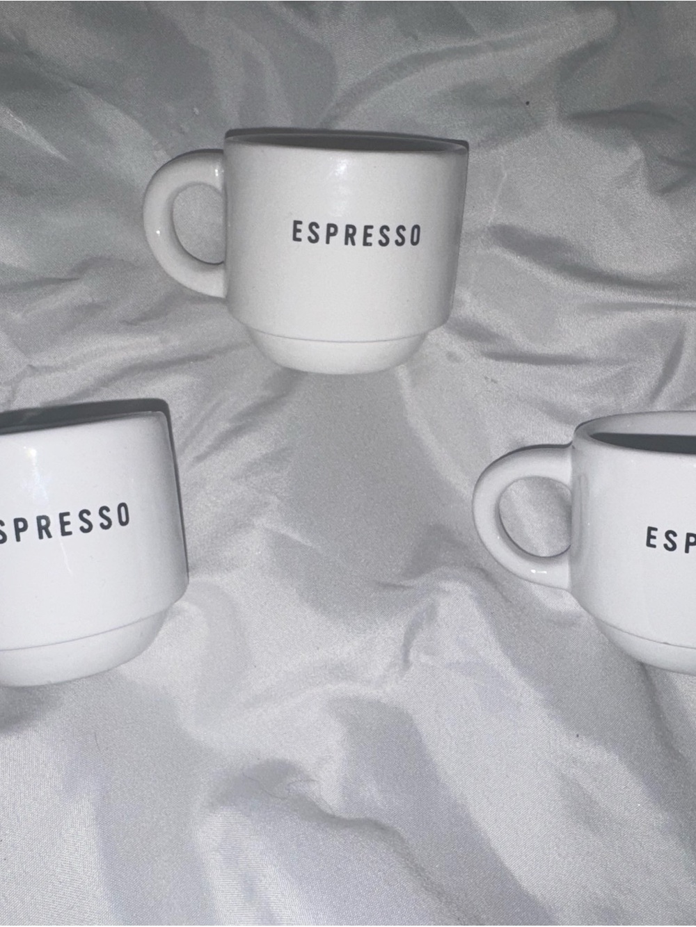 White Espresso Ceramic Cup - Set of 3